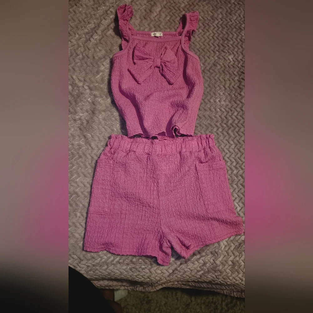 Pink Textured Two-Piece Set - Picture 1 of 2